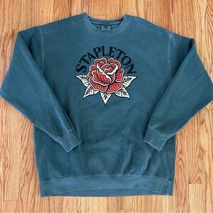 Comfort Colors Chris Stapleton Crewneck with Rose Graphic